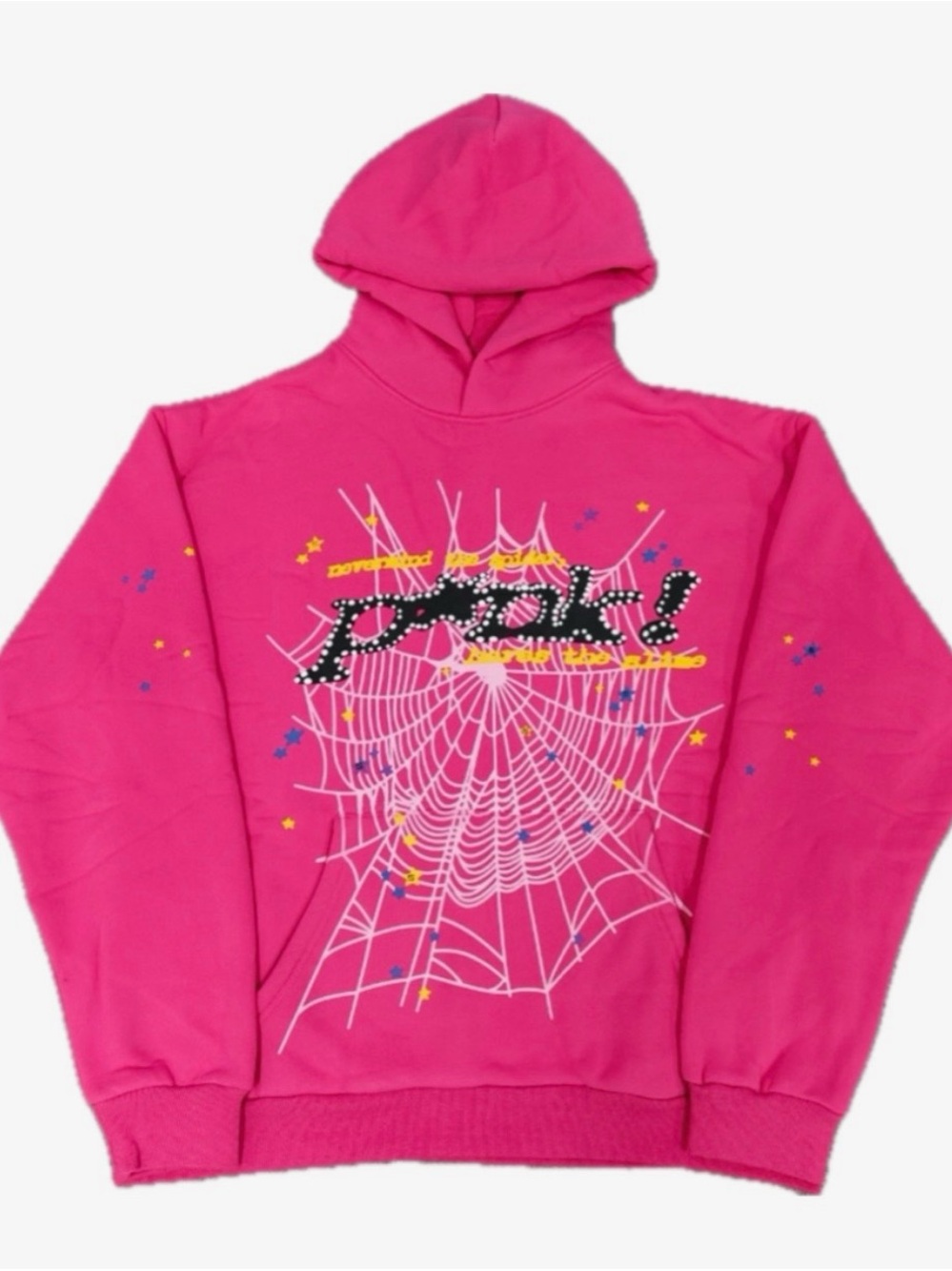 Pink Graphic Spiderweb Hoodie - Unbranded